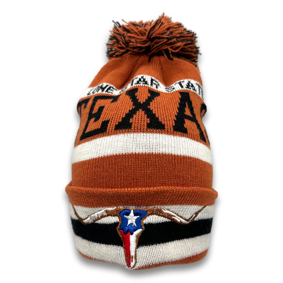 Texas Lone Star State Long Beanie Double Layered Pom Winter Snowboard Ski Hat - Picture 1 of 7